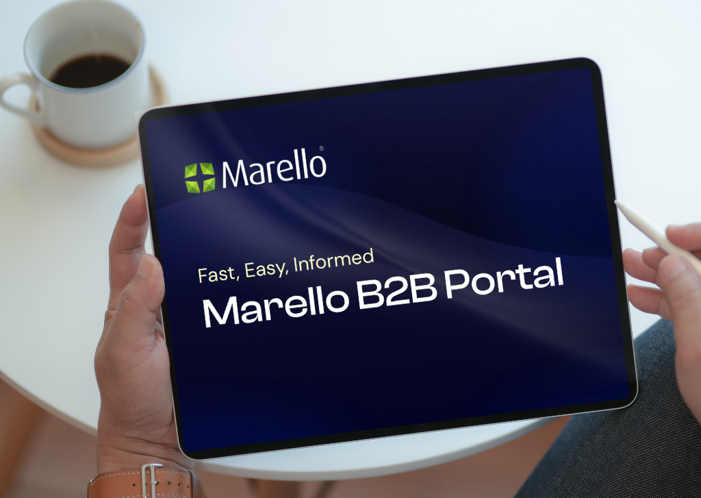 tablet met presentatie van Marello B2B portal